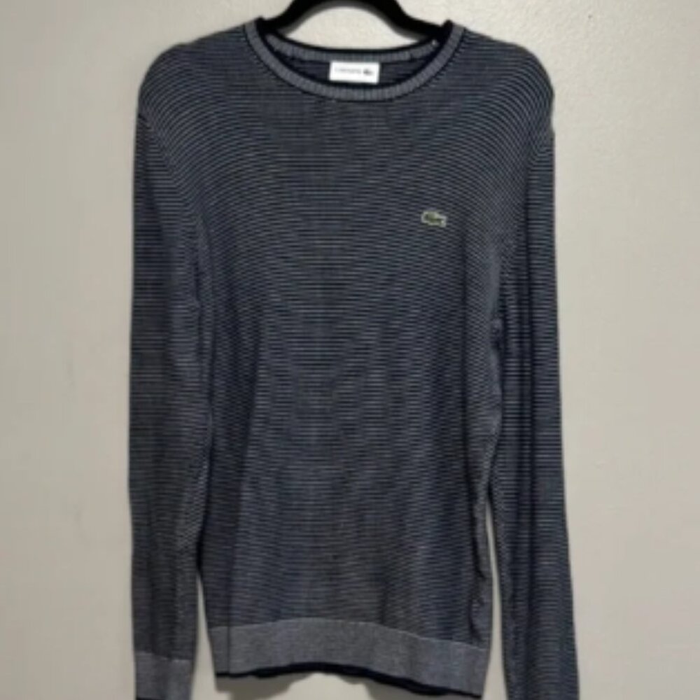 Lacoste Blue Crewneck Sweater Fine Knit Classic